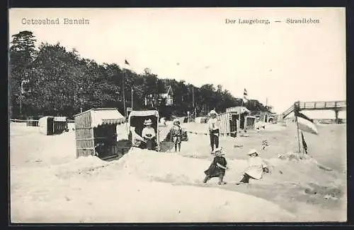 AK Bansin, Ostseebad, Strandleben am Langeberg