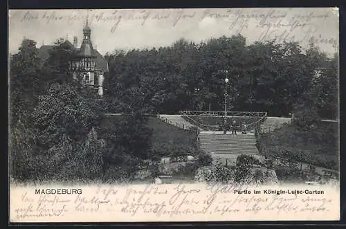 AK Magdeburg, Partie im Königin-Luise-Garten