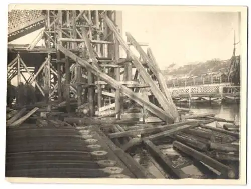 17 Fotografien Ansicht Grodno, von Deutschen gesprengte Brücke 1915, Besatzungssoldaten, Oblt, Stackermann, Zerstörung