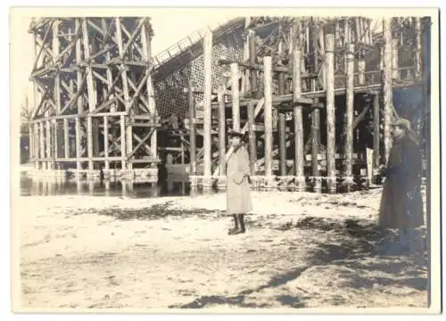 17 Fotografien Ansicht Grodno, von Deutschen gesprengte Brücke 1915, Besatzungssoldaten, Oblt, Stackermann, Zerstörung