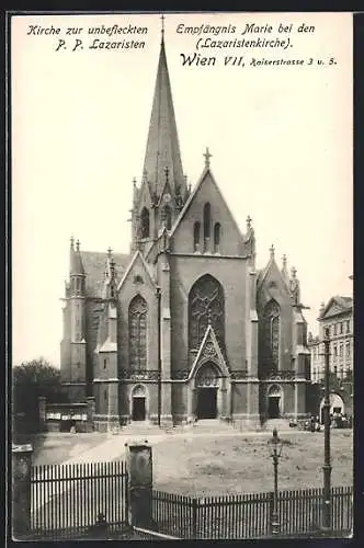 AK Wien, Lazaristenkirche, Kaiserstrasse 3 u. 5