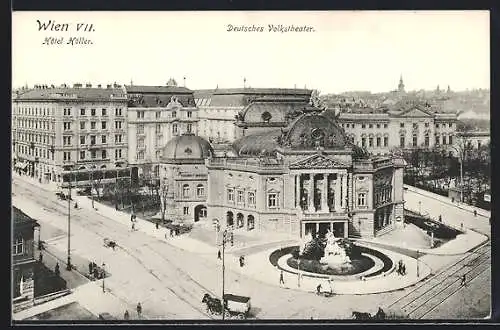 AK Wien, Deutsches Volkstheater und Hotel Höller