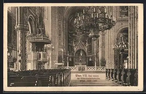 AK Wien, Inneres der Altlerchenfelderkirche mit Altar