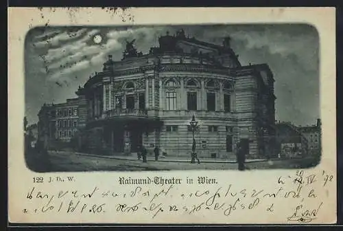 Mondschein-AK Wien, Raimund-Theater bei Nacht