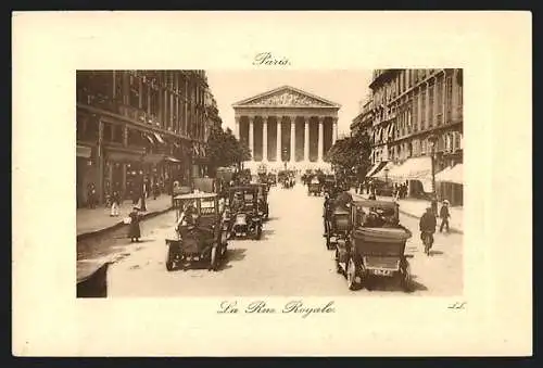 Präge-AK Paris, La Rue Royale, Strassenpartie