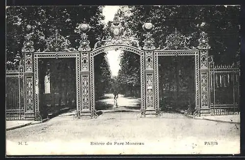 AK Paris, Entrée du Parc Monceau