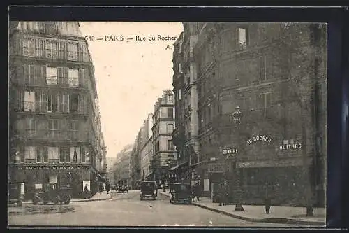 AK Paris, Rue du Rocher, Strassenpartie