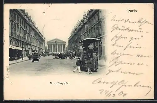 AK Paris, Rue Royale, Strassenpartie