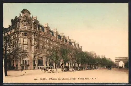 AK Paris, L`Avenue des Champs-Elysées et Palace-Hôtel