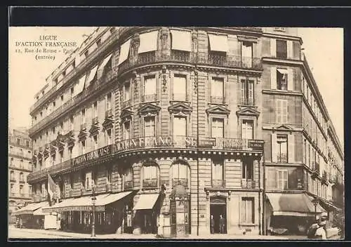 AK Paris, Ligue d`Action Francaise, 12, Rue de Rome, Entrée