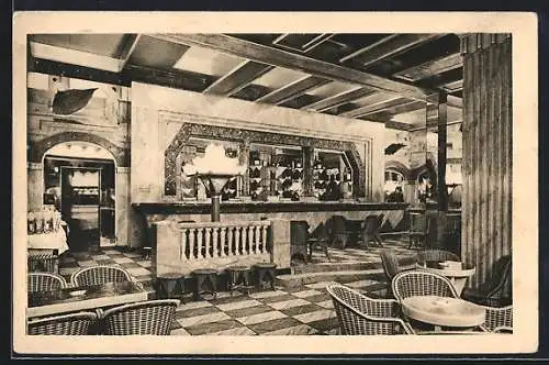 AK Paris VIII, Le Lido des Champs-Elysées, le bar monumental en marbre