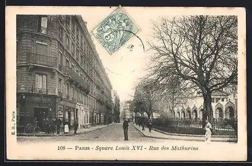 AK Paris, Square Louis XVI, Rue des Mathurins