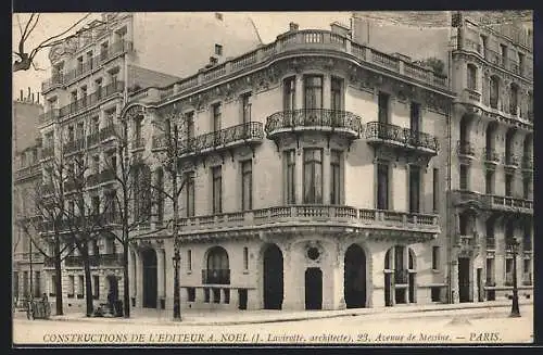 AK Paris, Constructions de l`editeur A. Noel, 23 avenue de Messine