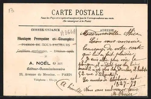 AK Paris, Constructions de l`editeur A. Noel, 23 avenue de Messine