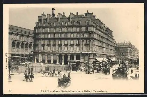 AK Paris, Gare Saint-Lazare, Hotel Terminus