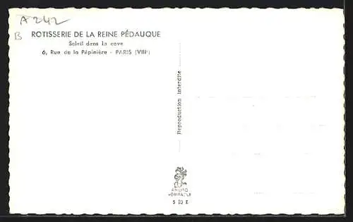 AK Paris, Rotisserie de la Reine Pédauque, 6 Rue de la Pépinière, vue extérieure