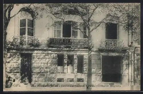 AK Paris, Une des entrées de l`École du Génie Civil, Avenue de Wagram
