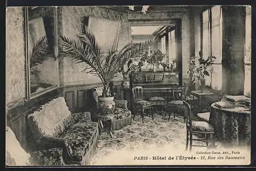 AK Paris, Hotel de l`Élysée, 12 Rue des Saussaies