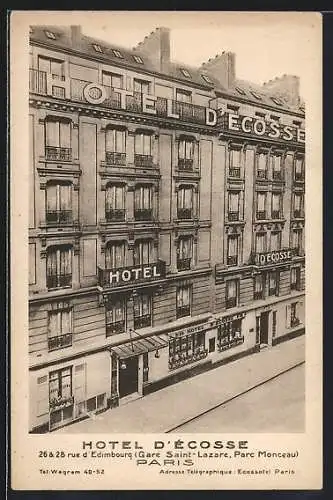 AK Paris XVI, Hotel d`Écosse, 26 & 28 Rue d`Edimbourg