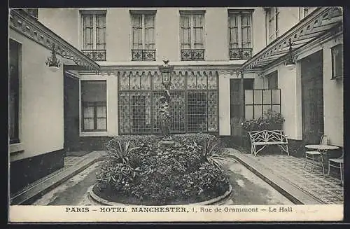 AK Paris, Hotel Manchester, 1 Rue de Grammont, Le Hall