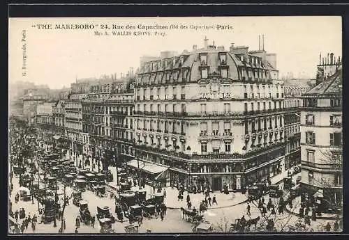 AK Paris, Hotel The Marlboro, 24 Rue des Capucines, Mrs A. Wallis & Sons, Prop.