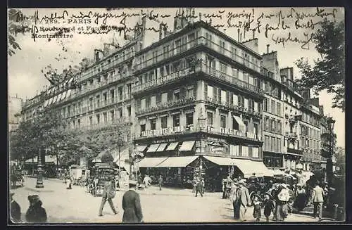 AK Paris II, Boulevard et Faubourg Montmartre, Pferdekutsche