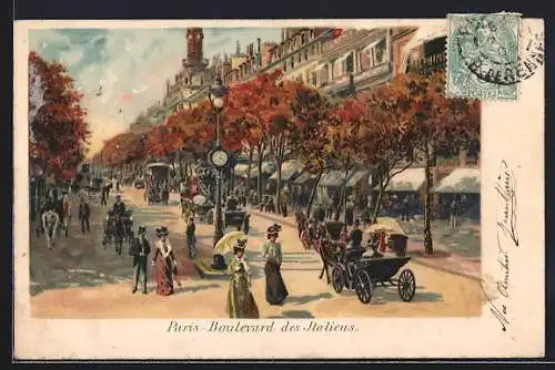 Lithographie Paris, Boulevard des Italiens