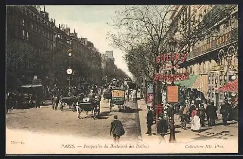 AK Paris, Perspective du Boulevard des Italiens