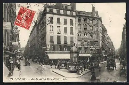 AK Paris, Rue du Caire et Reu d`Aboukir, Strassenpartien