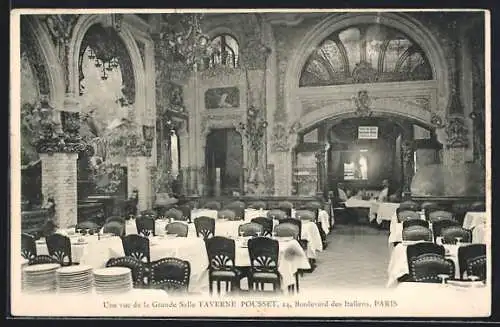 AK Paris, Taverne Pousset, la Grande Salle, 14 Boulevard des Italiens