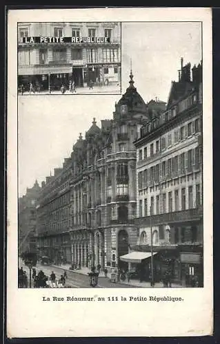 AK Paris, La Rue Réaumur, au 111 la Petite République