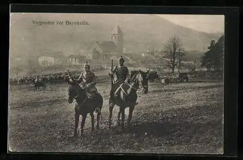 AK Bayonville, Soldaten der Kavallerie zu Pferde