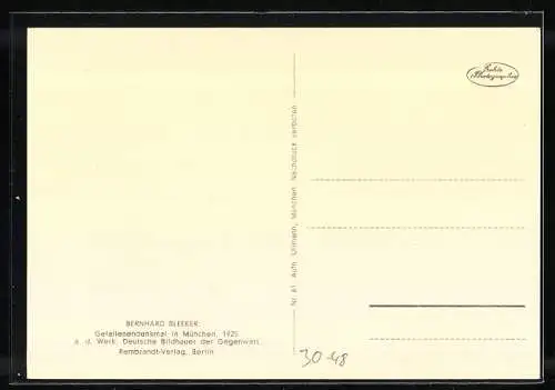 AK München, Bernhard Bleeker: Gefallenendenkmal in München 1925