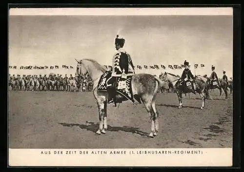 AK Aus der Zeit der alten Armee, 1. Leibhusaren-Regiment, Kavallerie