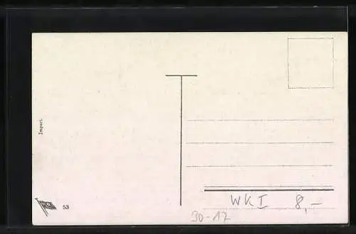 Künstler-AK Kaiser Wilhelm II. nach der Winterschlacht in Ostpreussen