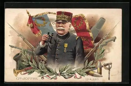 AK General Joffre mit Fernglas