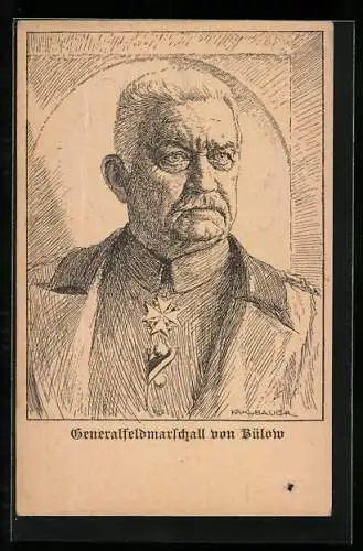 Künstler-AK Generalfeldmarschall von Bülow im Portrait