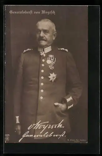 Foto-AK Portrait von Generalfeldmarschall Remus v. Woyrsch in Uniform m. Eisernen Kreuz und Orden