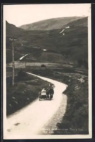 AK Motorrad mit Beiwagen überwindet den Kirkstone Pass