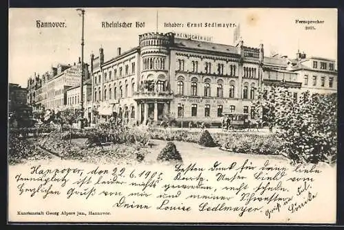 AK Hannover, Ansicht vom Hotel Rheinischer Hof