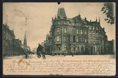 AK Hannover, Boedeckerstrasse und Hohenzollernstrasse