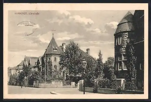 AK Hannover, Lüerstrasse, Abzweig mit Turmgebäuden