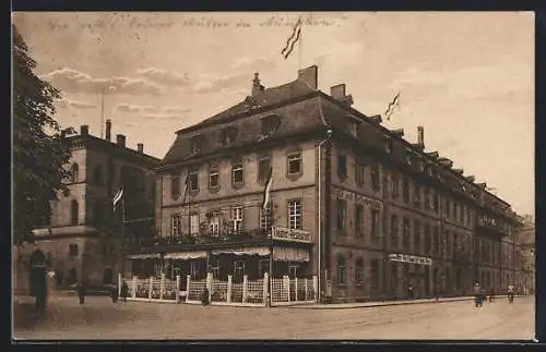 AK Würzburg, Restaurant Theater- und Schrannensäle H. Russ mit Strasse