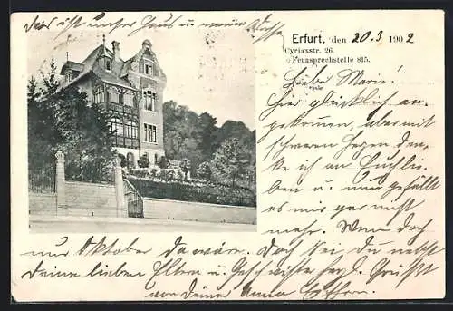 AK Erfurt, Villa Cyriaxstrasse 26, von der Strasse gesehen