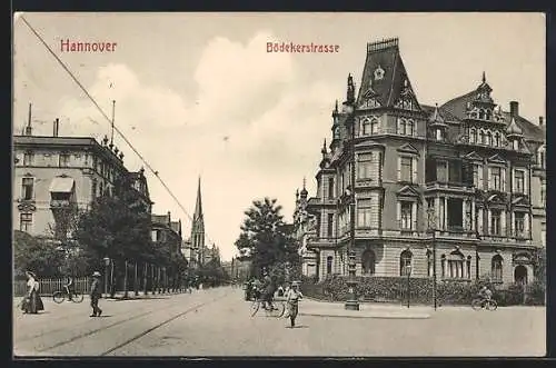 AK Hannover, Teilansicht mit Bödeckerstrasse