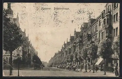AK Hannover, Bödekerstrasse mit Konditorei