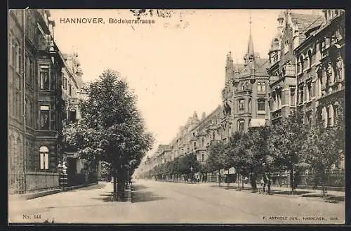 AK Hannover, Blick in die Bödekerstrasse