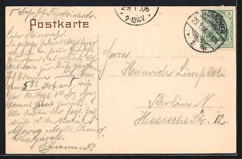AK Hannover, Blick in die Bödekerstrasse