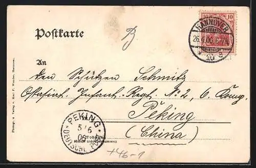 AK Hannover, Königstrasse mit Strassenbahn