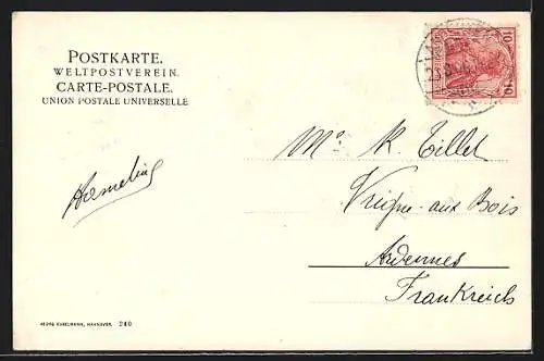 AK Hannover, Bödeker- & Hohenzollernstrasse mit Strassenbahn